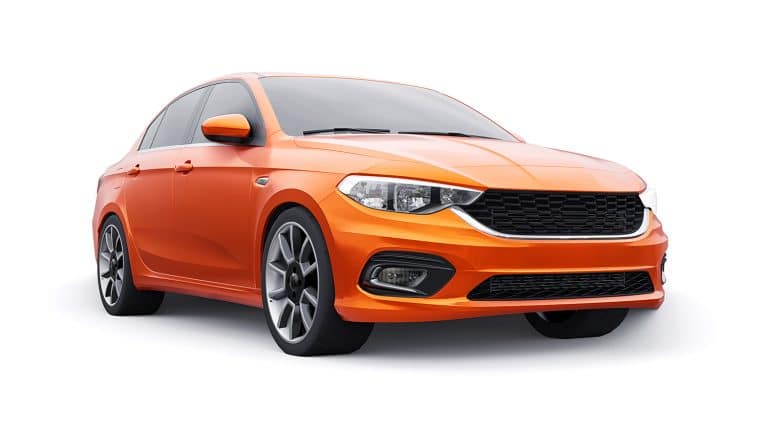 Compact Sports car Family Sedan 3d illustration. – Produktfoto und Onlineshop Produktbilder