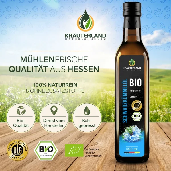 Amazon produktfotos Kräuterland Schwarzkümmelöl