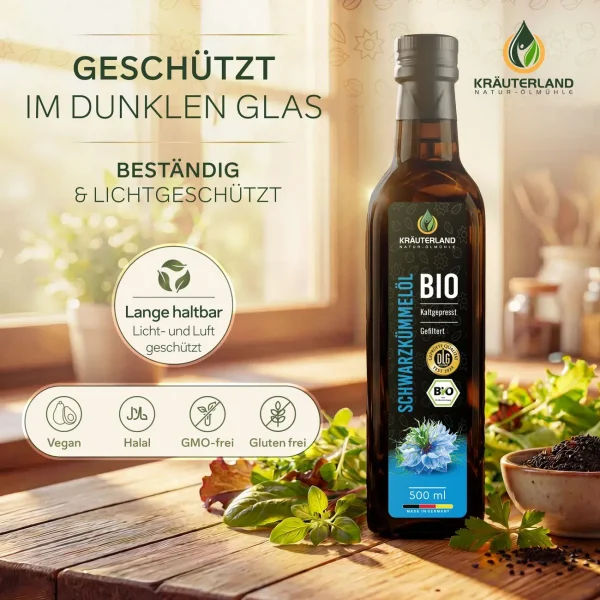 Amazon produktfotos Kräuterland Schwarzkümmelöl
