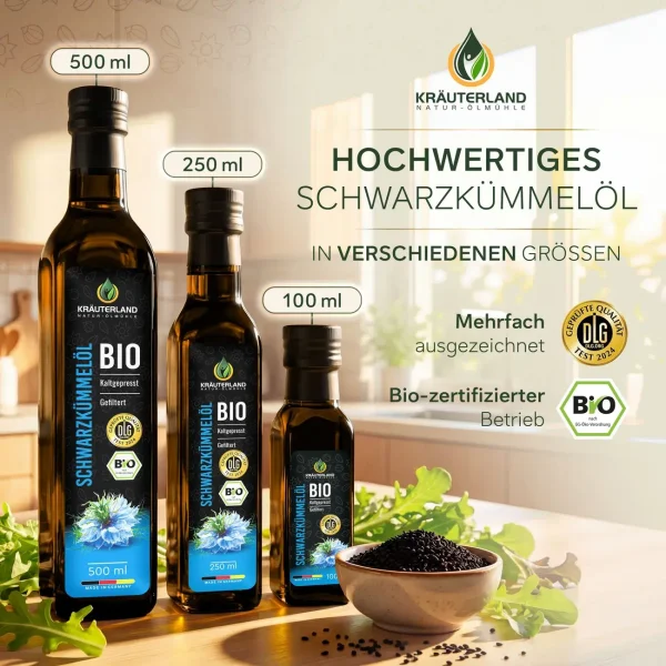Amazon produktfotos Kräuterland Schwarzkümmelöl
