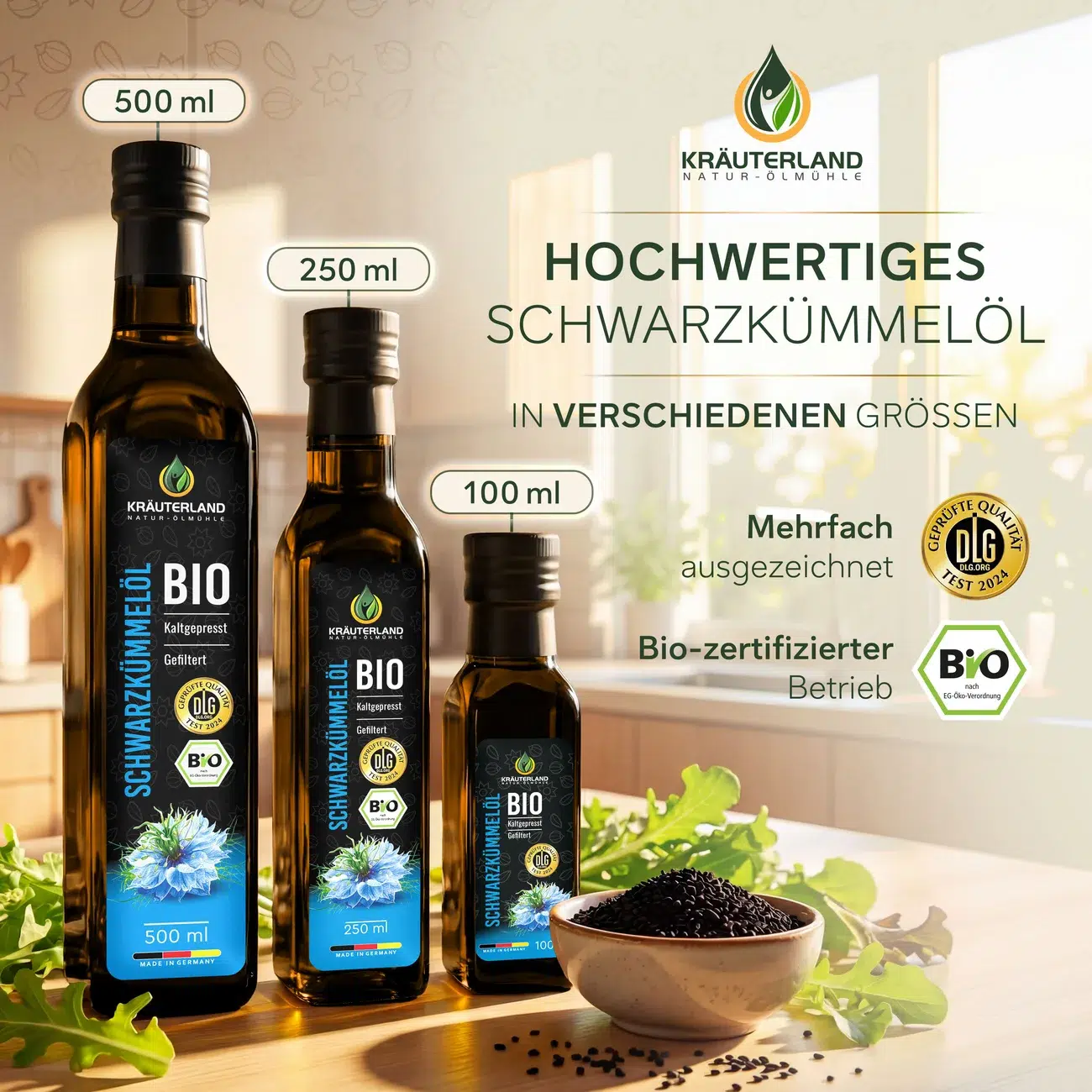 Amazon produktfotos Kräuterland Schwarzkümmelöl