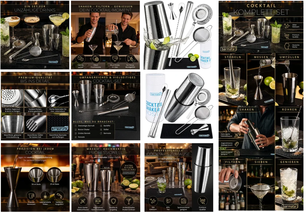 Cocktail-Shaker-Produktfotos