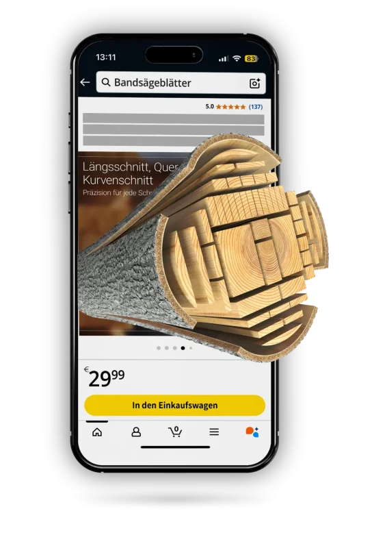 Amazon Produktfotos - Bandsägeblätter in 3D gerendert