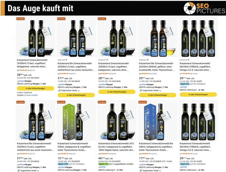 Kräuterland - Schwarzkümmelöl - Professionelle Amazon Produktfotos